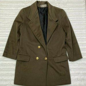 VTG ASHLEY‎ SCOTT Olive Green Wool Blend Coat